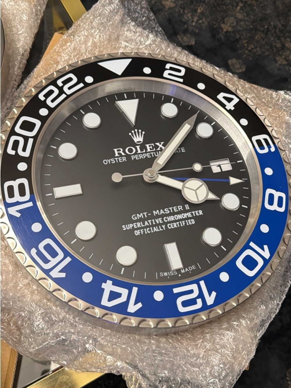 RLX Batman Wall Clock with Blue and Black Bezel